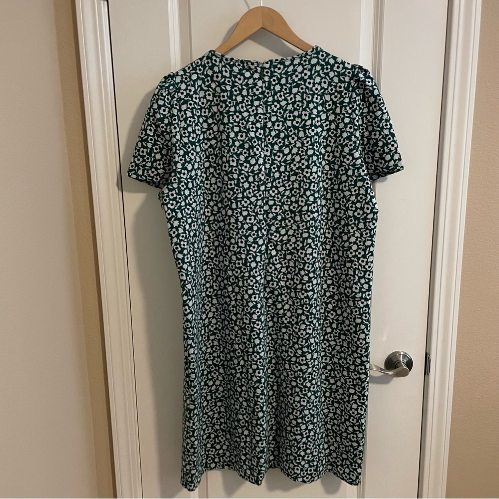 NWT Ann Taylor Floral Puff Sleeve Short Sleeve Shift Dress Green Size 16 - Picture 8 of 12
